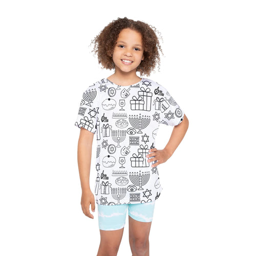 Color Your Own Hanukkah Pajama Pants, Kids Menorah Dreidel Lounge Pants