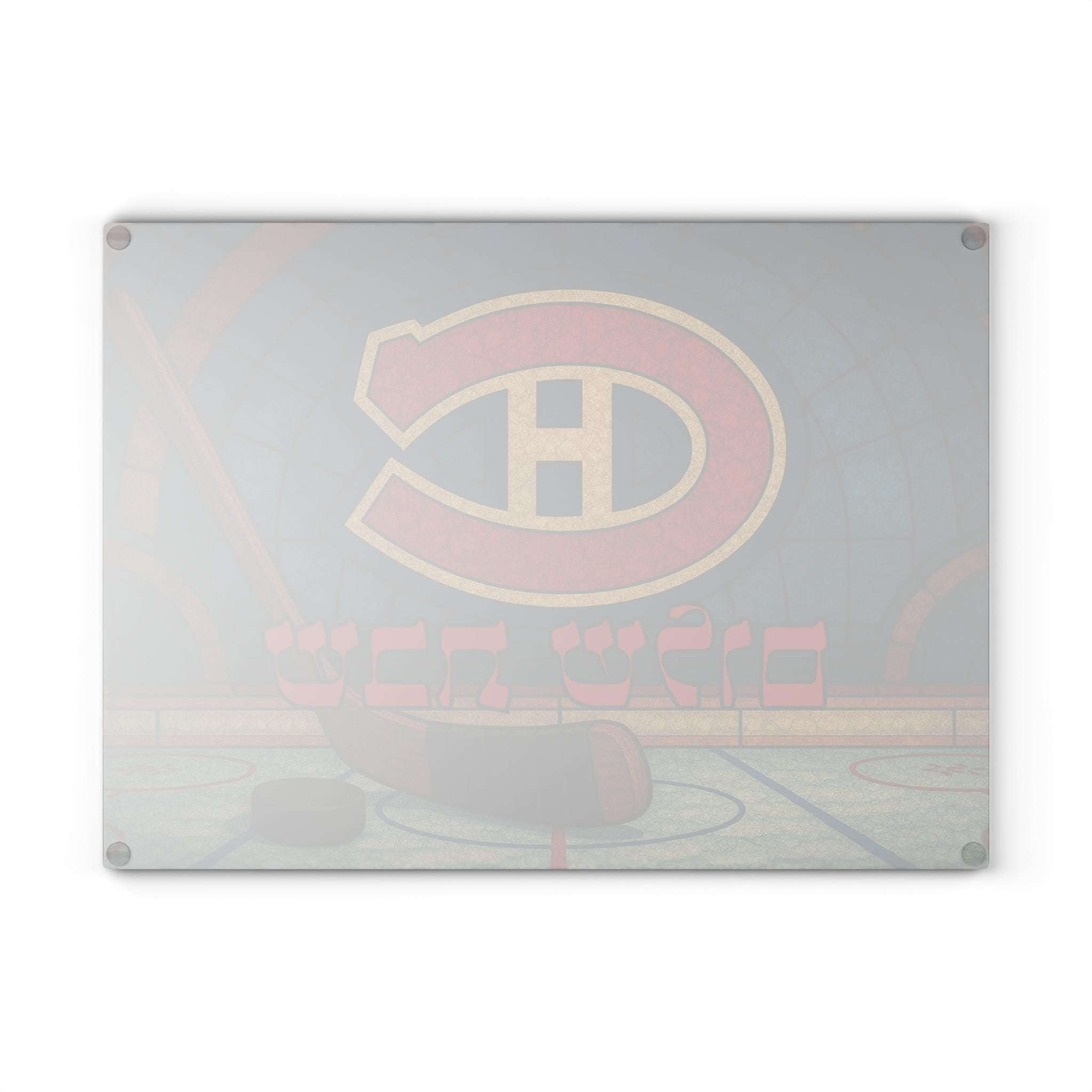 Montreal Canadiens Challah Board, Stained Glass Shabbat Tray, Tempered Cutting Board