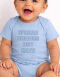 Spread Hummus Not Hate Baby Onesie Funny Jewish Infant Bodysuit, Foodie Humor Baby Shower Gift