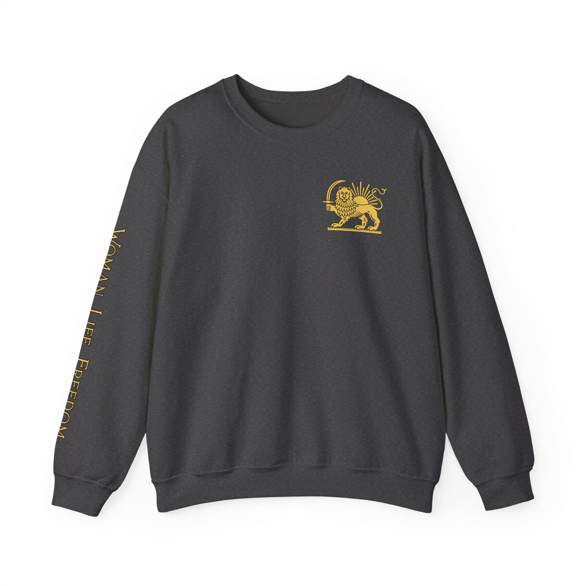 Lion of Persia Crewneck Iranian Tricolor Sweatshirt Woman Life Freedom