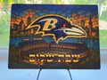 Baltimore Ravens Stained Glass Challah Board, Football Shabbat Tray, Jewish Wedding Gift