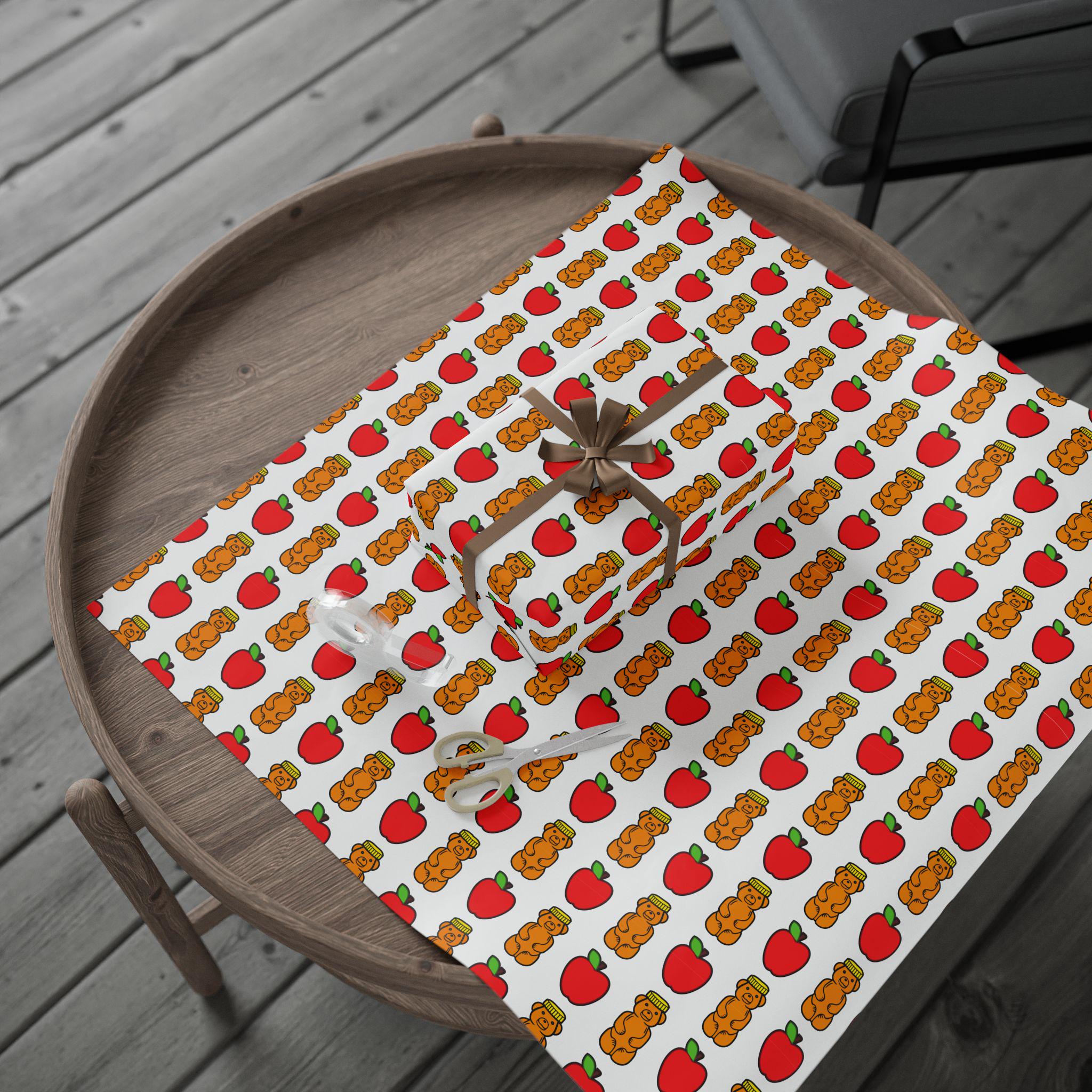 Rosh Hashanah Wrapping Paper: Apples and Honey Jewish New Year Gift Wrap