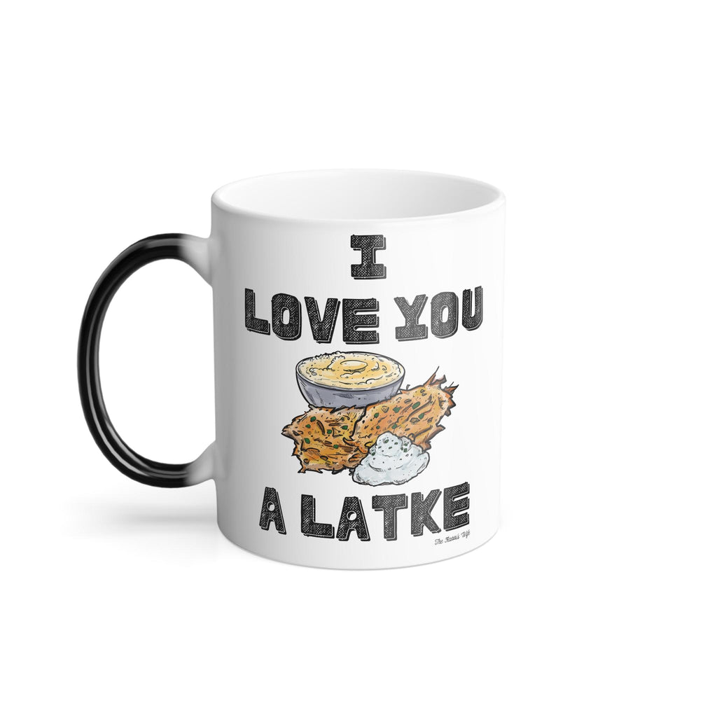 I Love You a Latke Mug, Funny Hanukkah Color Changing Coffee Cup