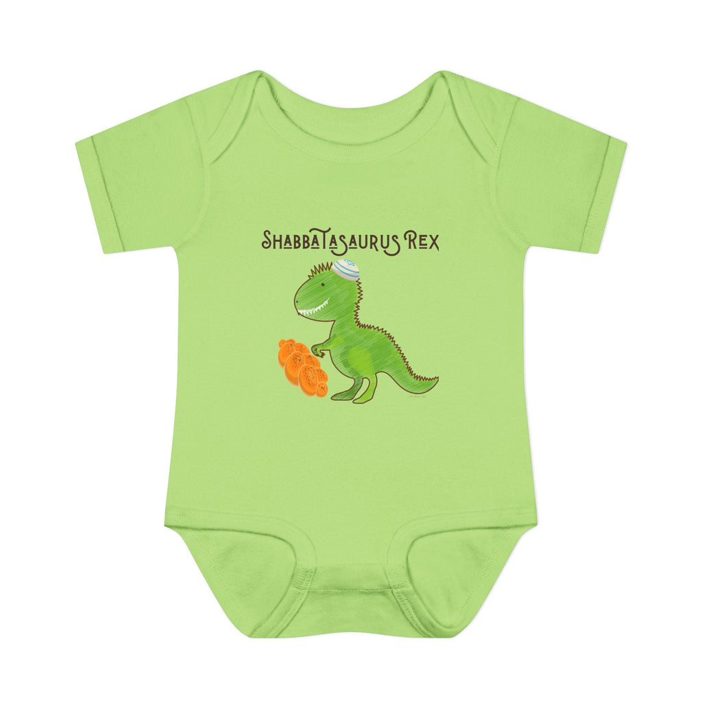 Shabbatasaurus Rex Infant Bodysuit | Dinosaur Shabbat Illustration