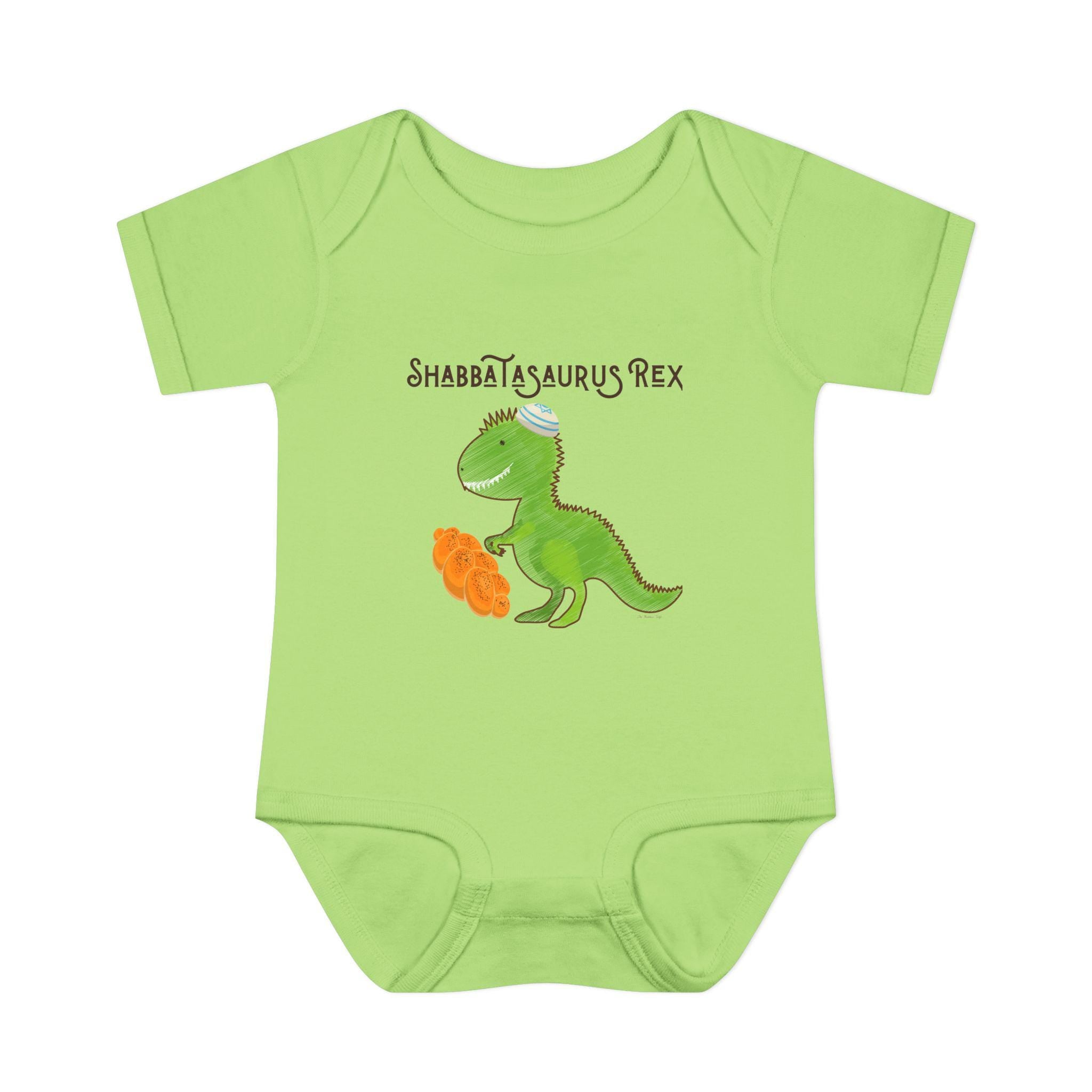 Shabbatasaurus Rex Infant Bodysuit | Dinosaur Shabbat Illustration