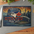 Toronto Blue Jays Challah Board Stained Glass Shabbat Tray, 15x11 Jewish Baseball Wedding Gift