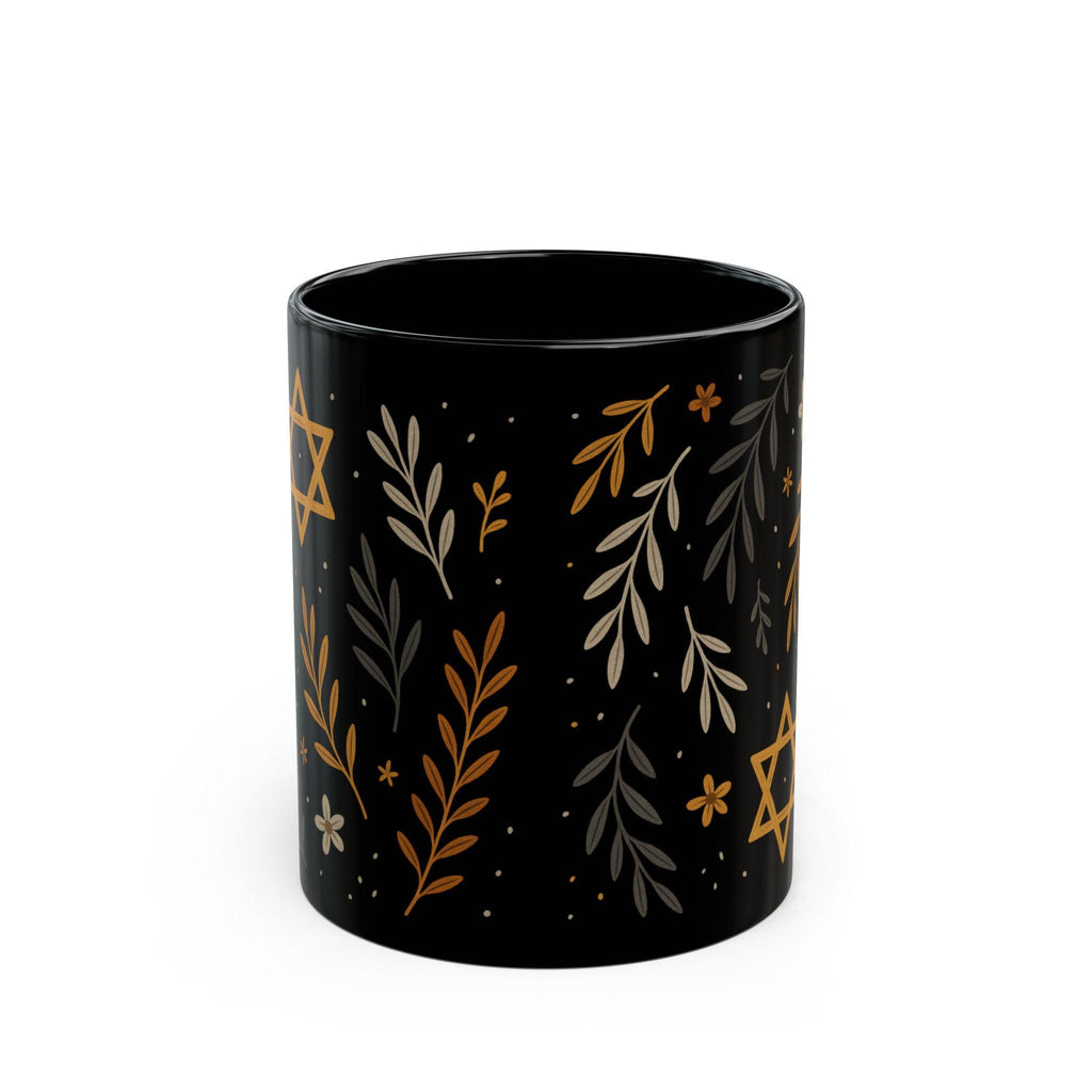 Jewish Floral Mug, Hanukkah Gift, Judaica Coffee Cup