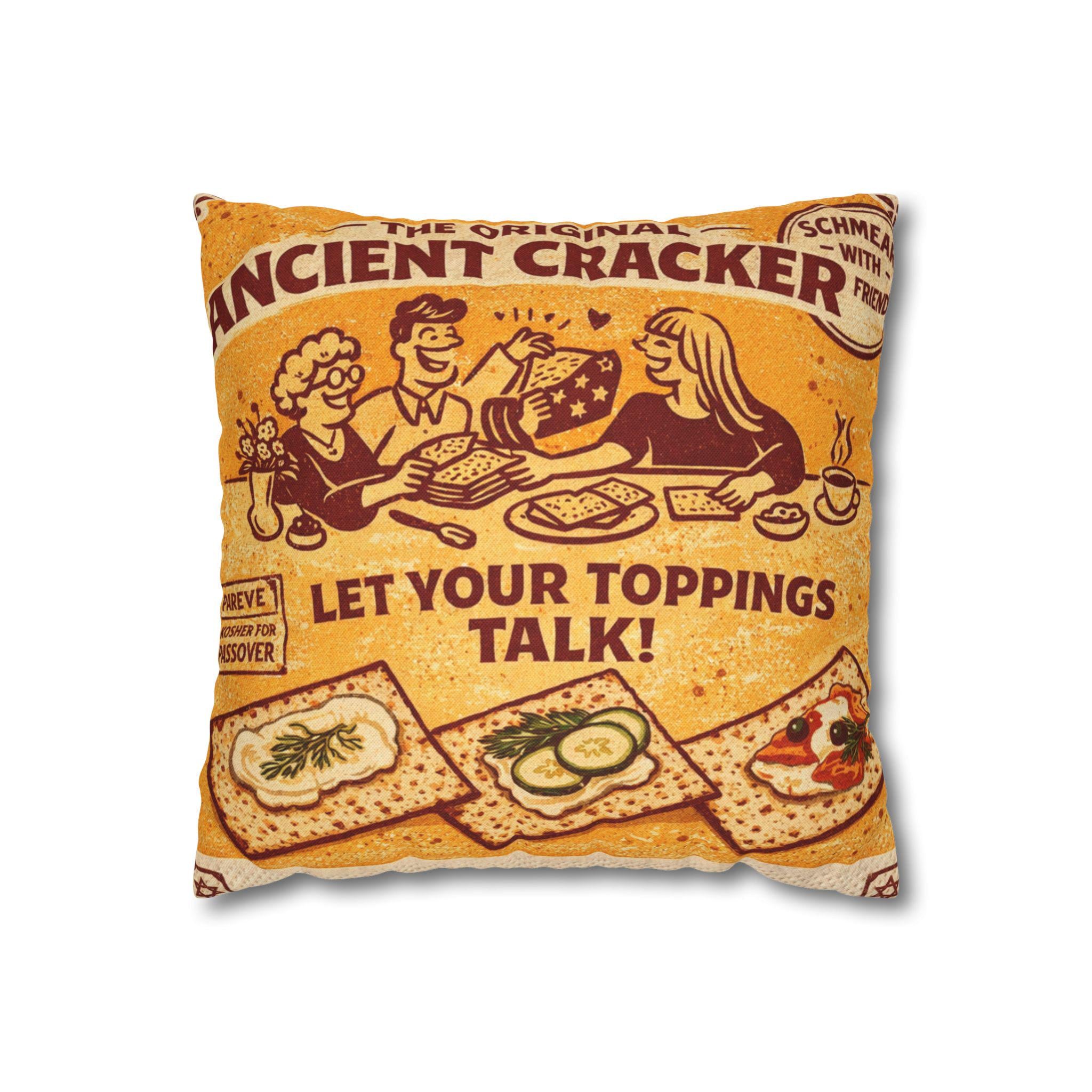Vintage Matzah Pillow Cover, Jewish Kitchen Art, Seder Home Decor