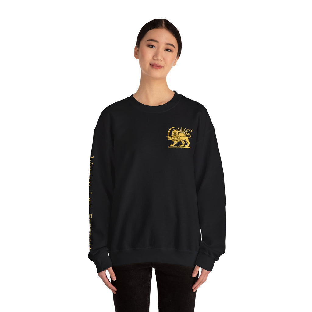 Lion of Persia Crewneck Iranian Tricolor Sweatshirt Woman Life Freedom