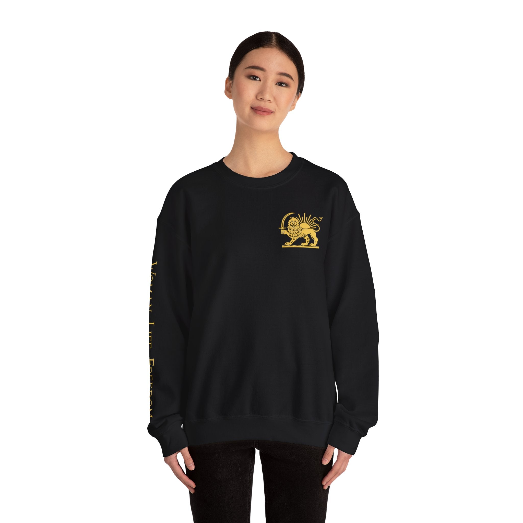 Lion of Persia Crewneck Iranian Tricolor Sweatshirt Woman Life Freedom
