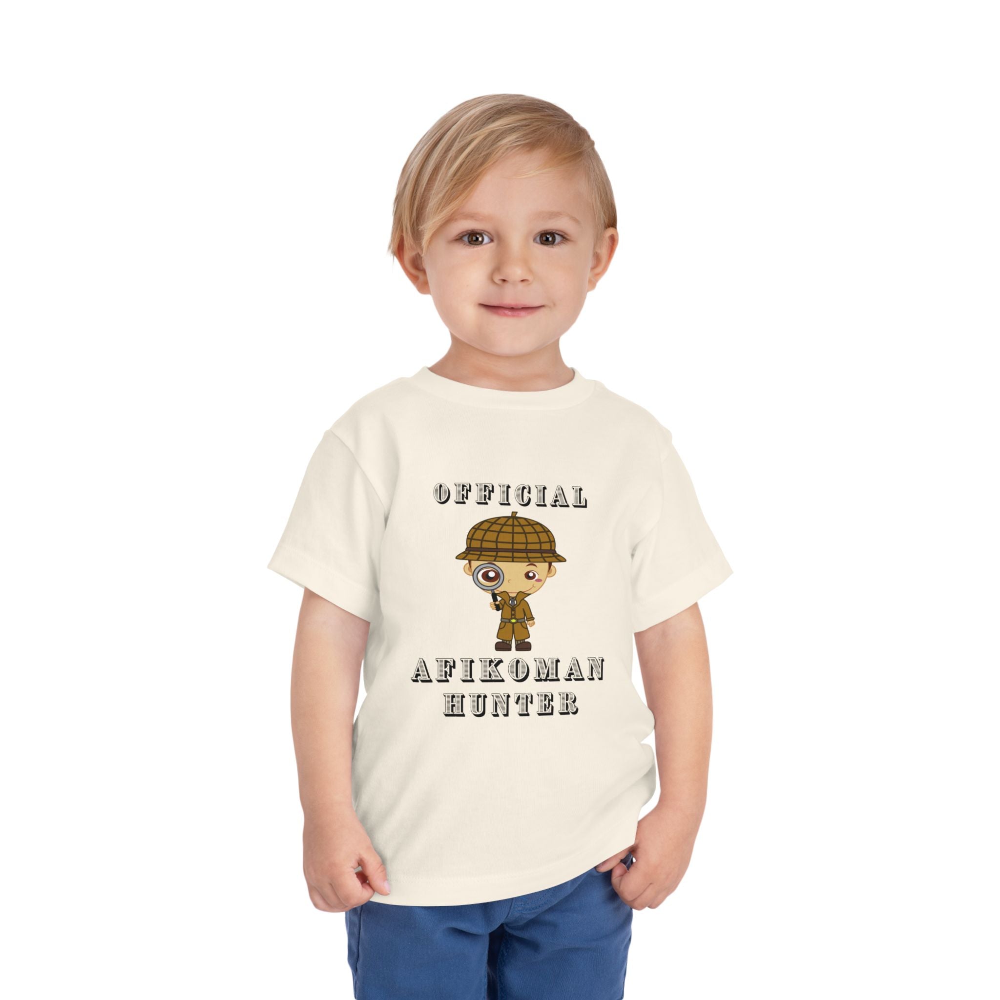 Afikomen Hunter Toddler T Shirt, Passover Kids Shirt Bella Canvas 3001T, Pesach Seder Outfit, Jewish Holiday Kids Gift