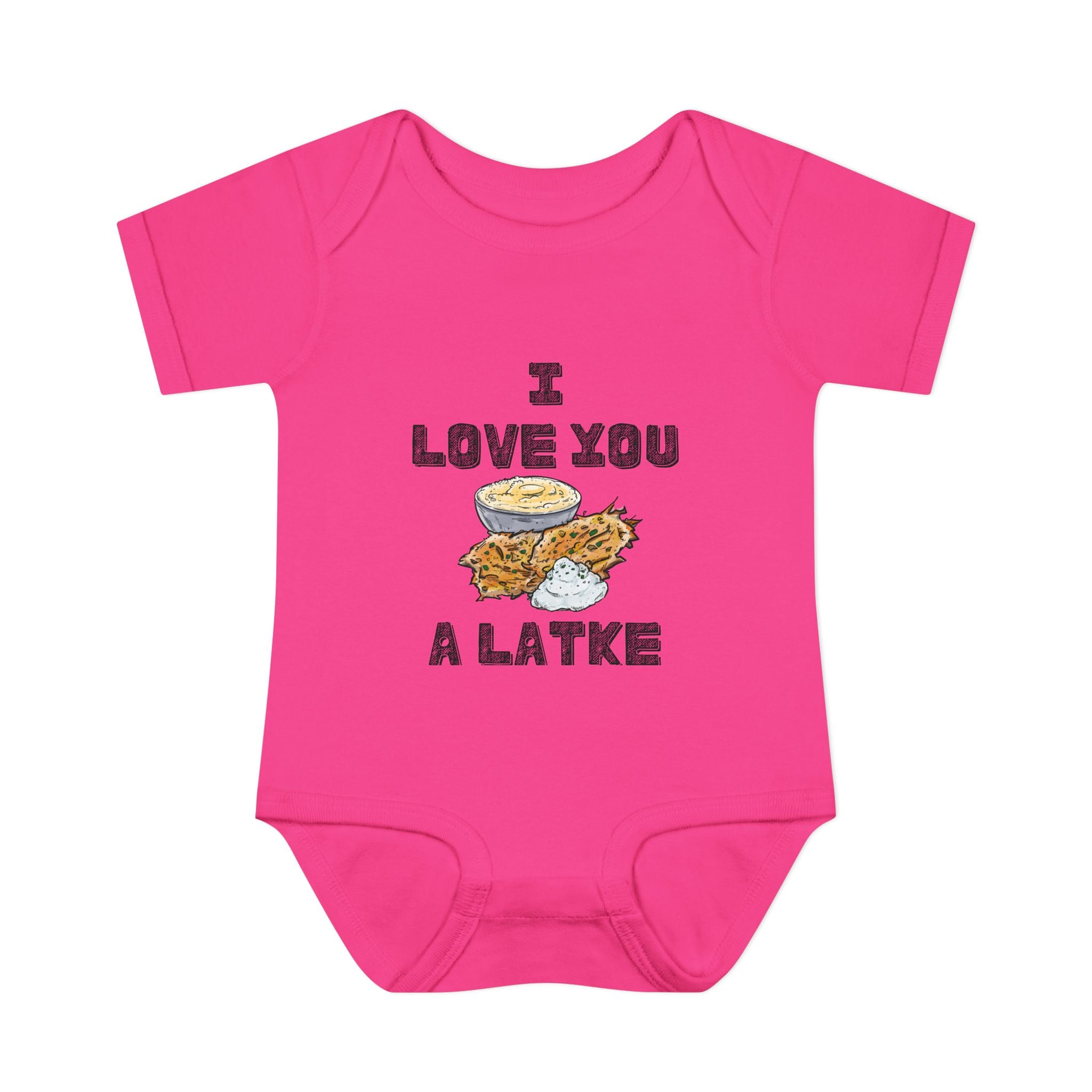 I Love You a Latke Baby Onesie | Funny Hanukkah Bodysuit | Jewish Infant Gift | Latke Baby Outfit | Cute Kosher Pun Baby Shower Gift