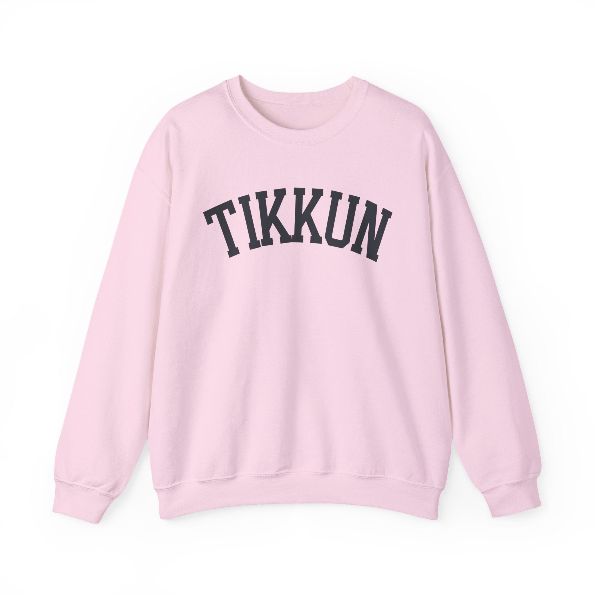 Tikkun Sweatshirt White Crewneck, Hebrew Jewish Minimalist Pullover Gift