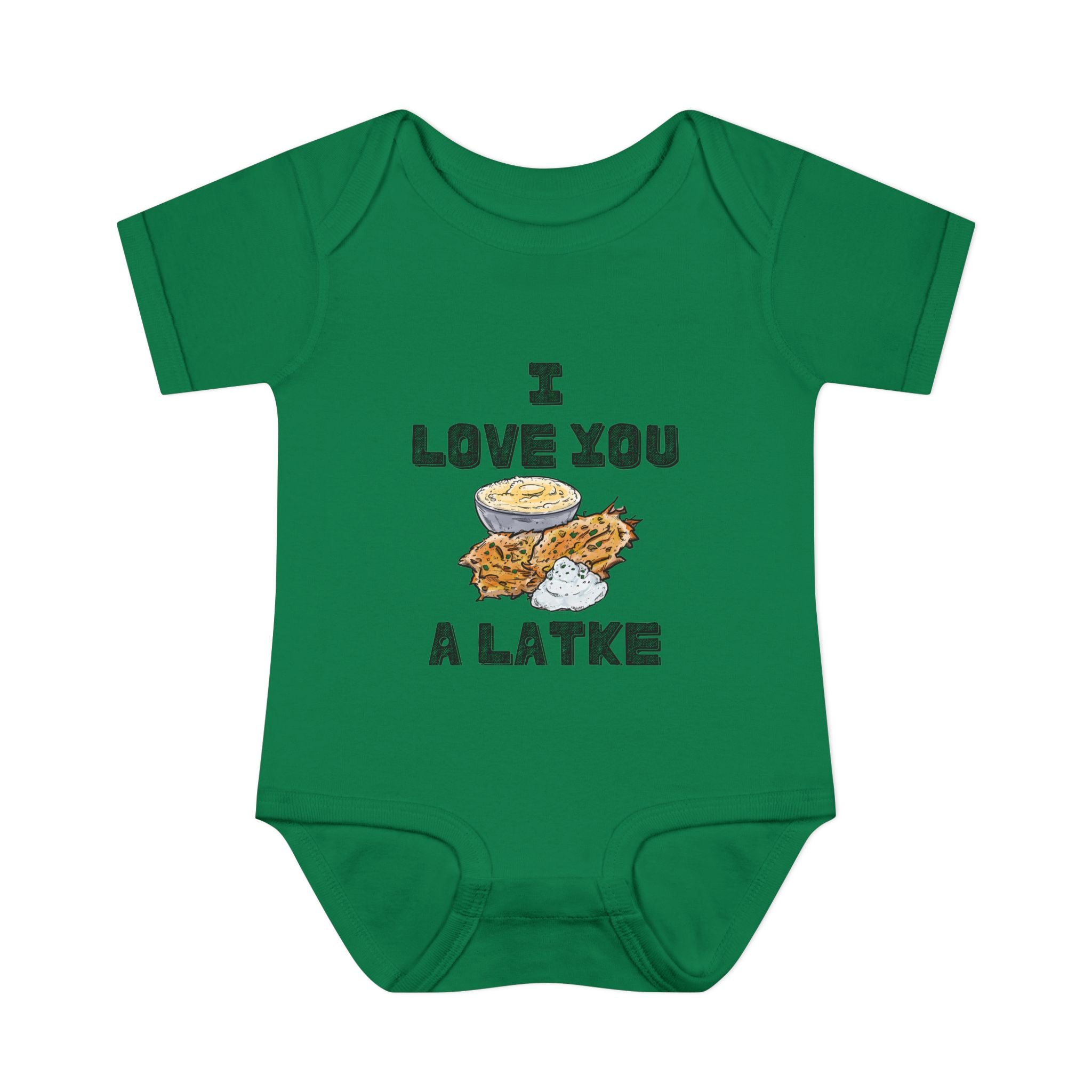 I Love You a Latke Baby Onesie | Funny Hanukkah Bodysuit | Jewish Infant Gift | Latke Baby Outfit | Cute Kosher Pun Baby Shower Gift