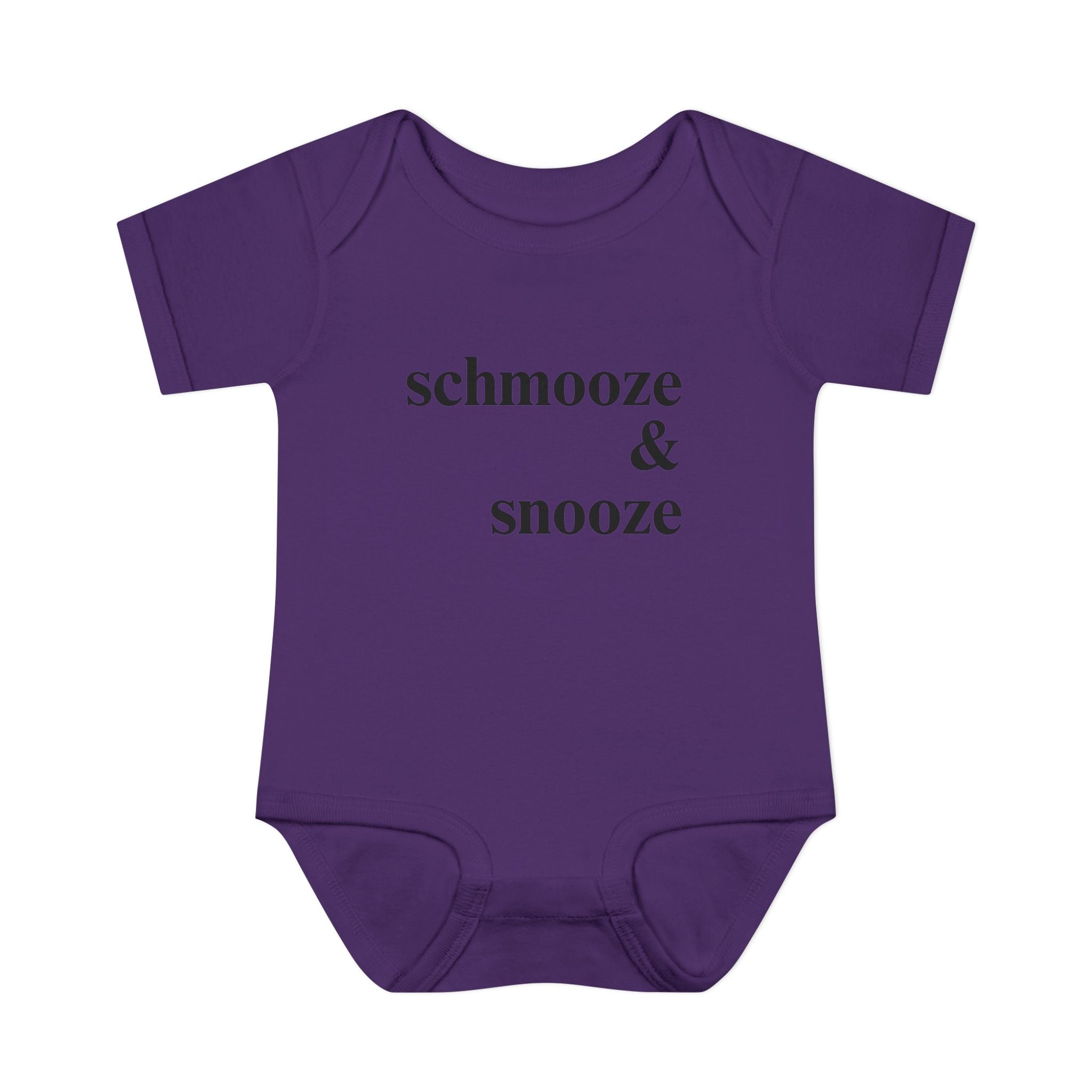 schmooze & snooze Infant Bodysuit | Minimal Script Baby Onesie