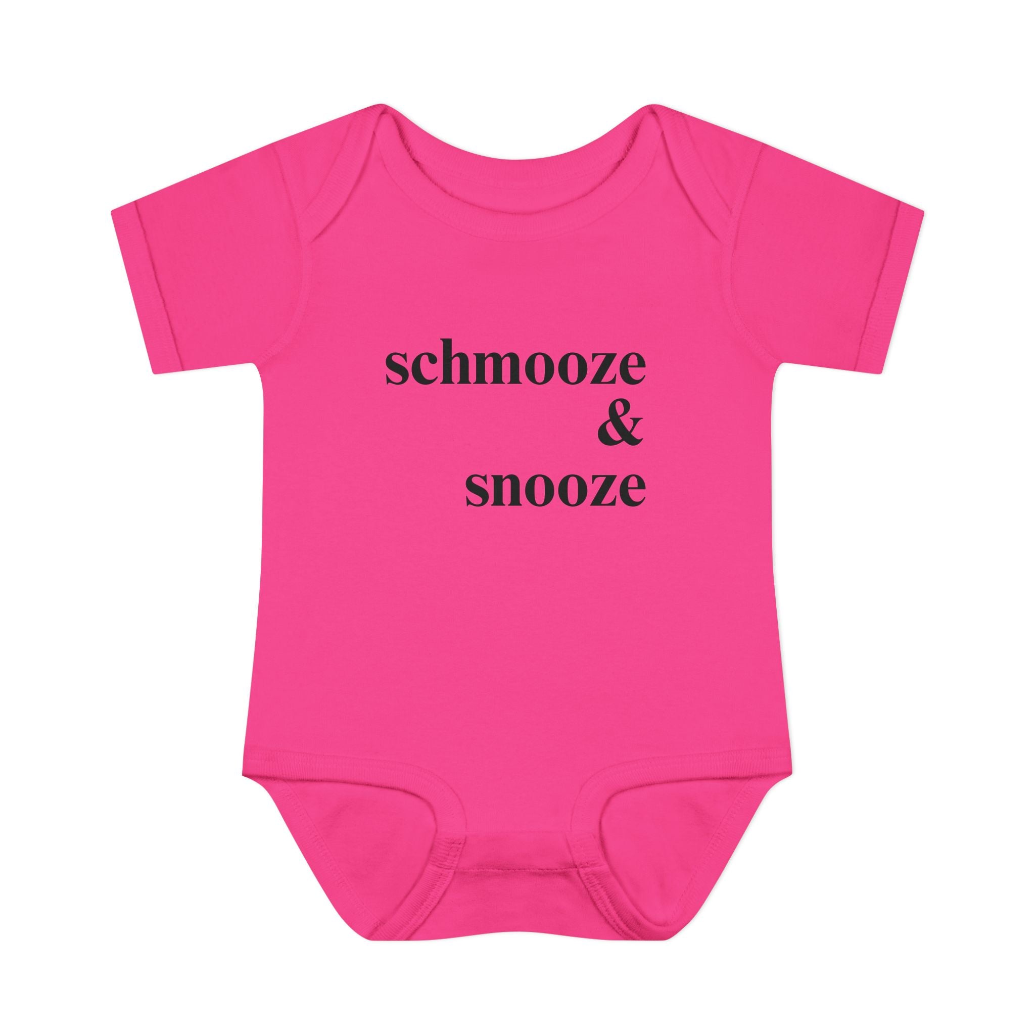 schmooze & snooze Infant Bodysuit | Minimal Script Baby Onesie