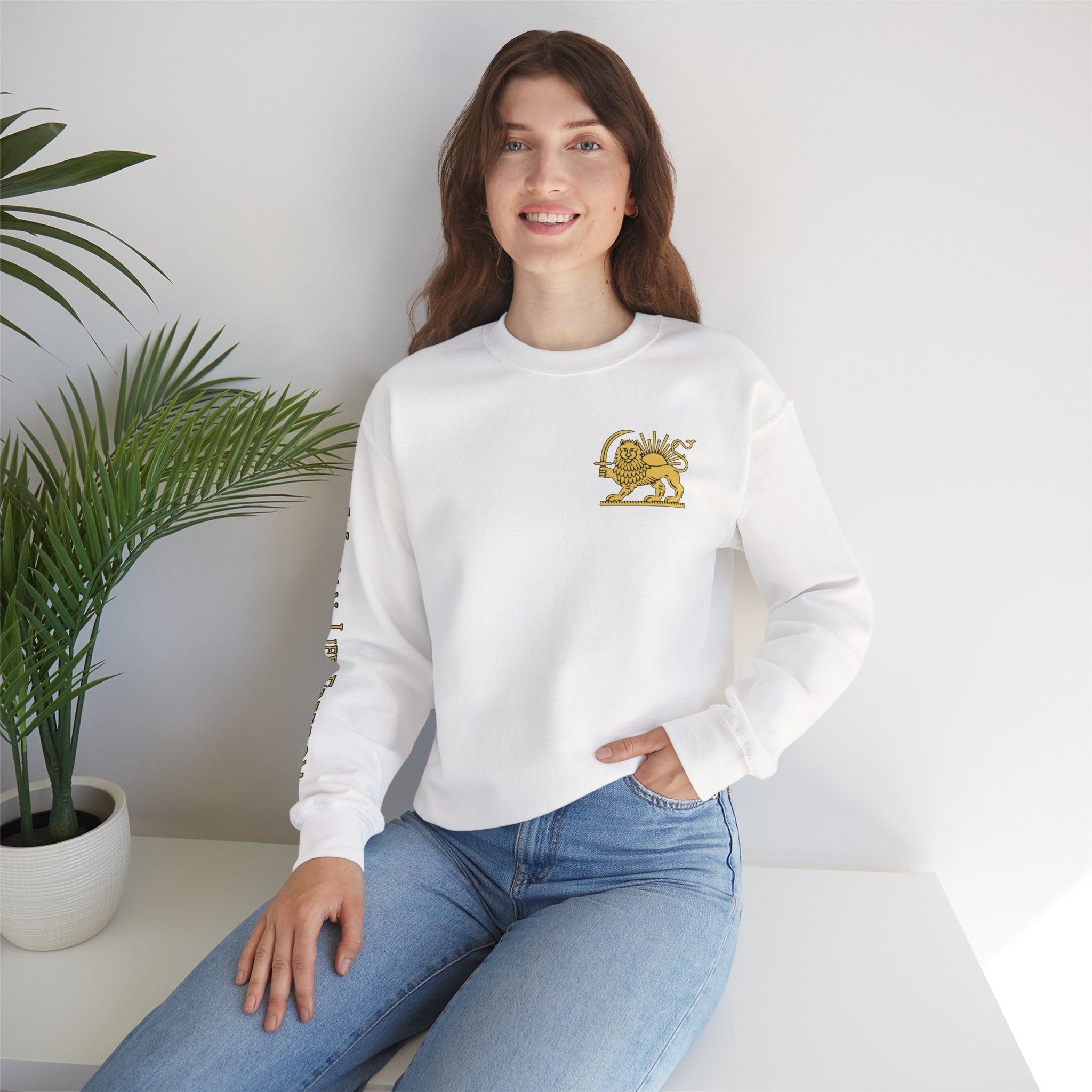 Lion of Persia Crewneck Iranian Tricolor Sweatshirt Woman Life Freedom