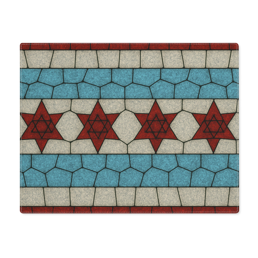 Chicago Flag Challah Cover with Stars of David | Shabbat Shalom Hebrew | Jewish Chicago Judaica | Fabric Cover