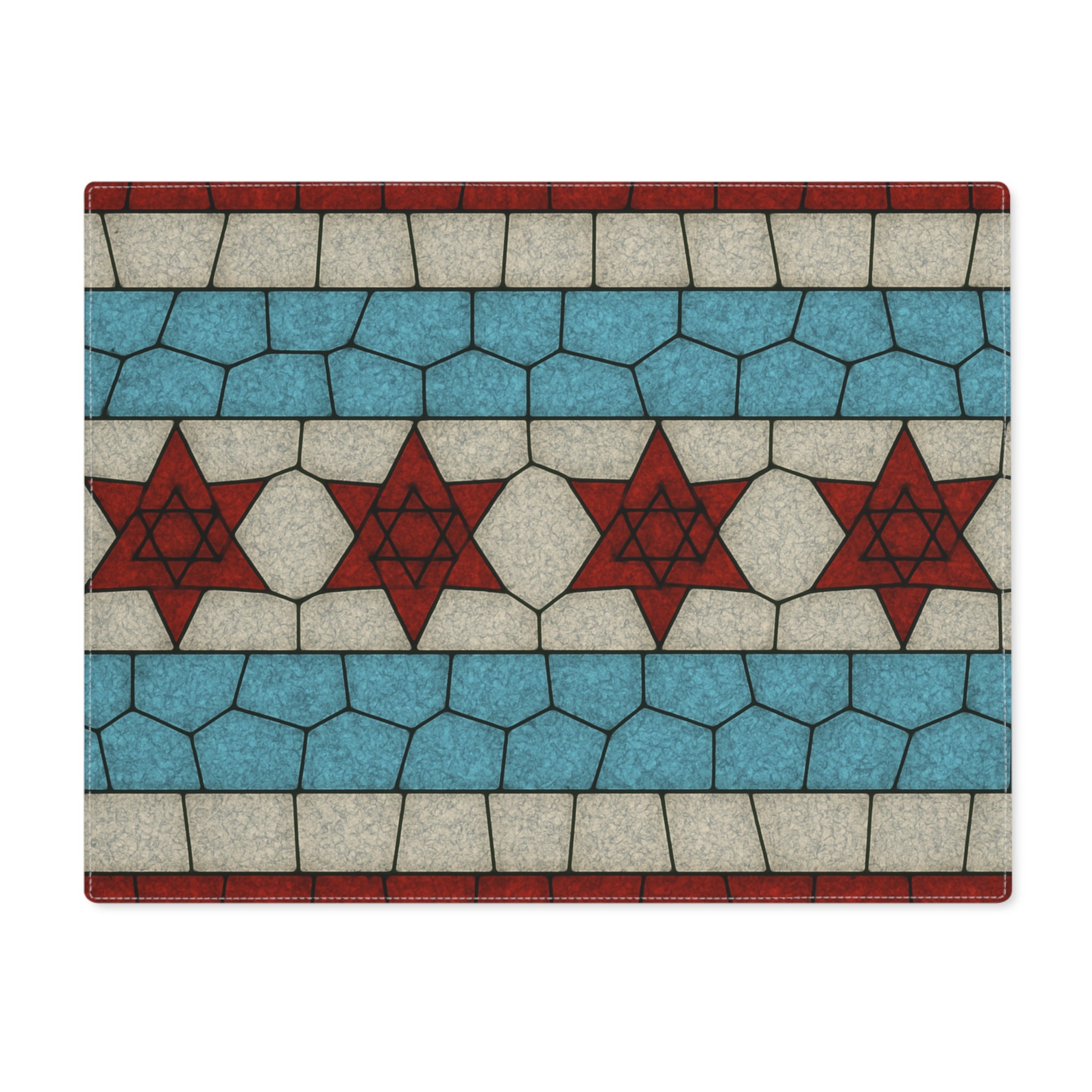 Chicago Flag Challah Cover with Stars of David | Shabbat Shalom Hebrew | Jewish Chicago Judaica | Fabric Cover