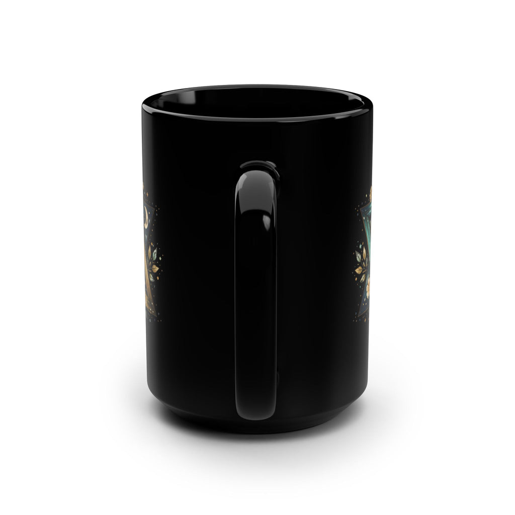 Star of David Sunrise Mug 15oz, Jewish Symbol Ocean Design Black Ceramic Coffee Cup Gift