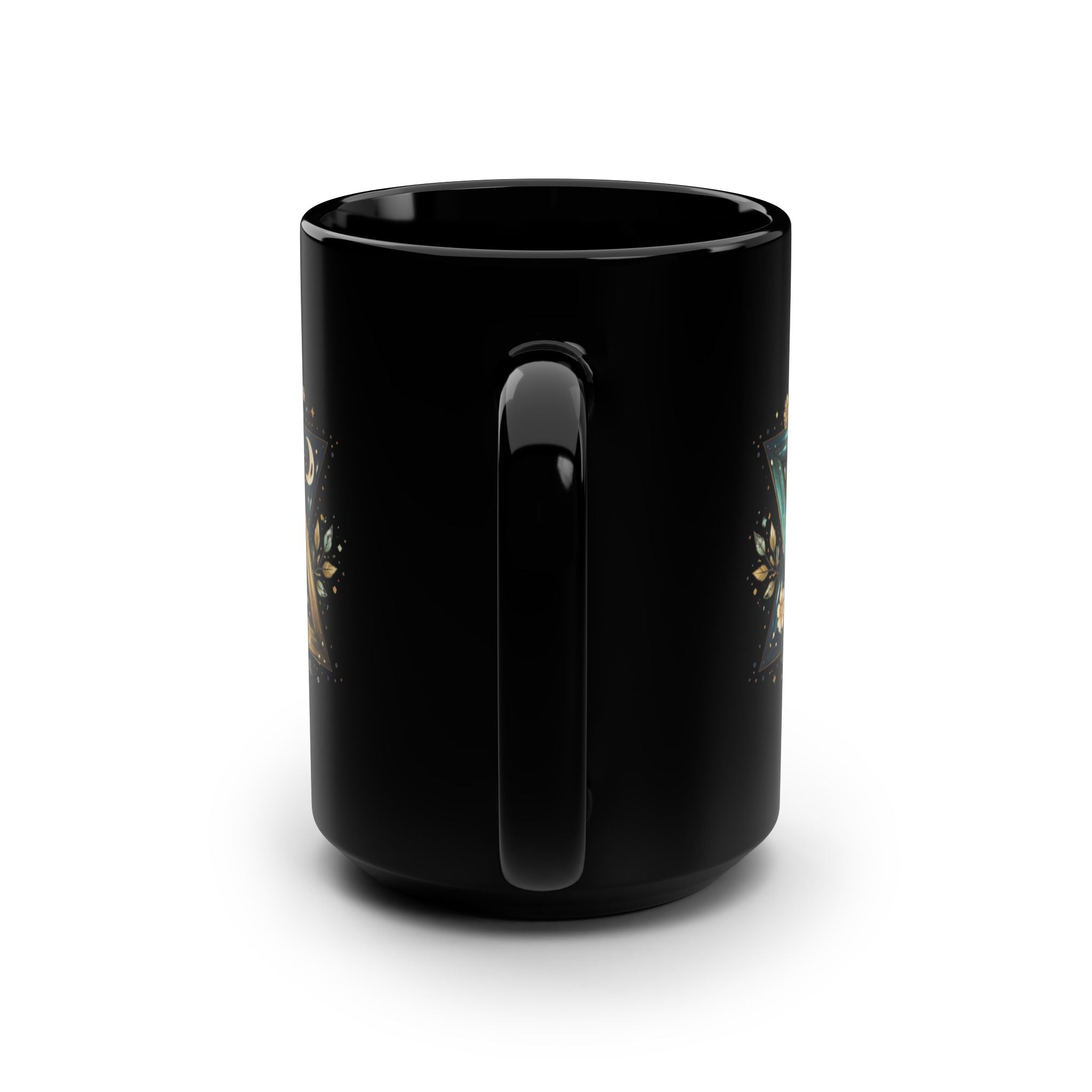 Star of David Sunrise Mug 15oz, Jewish Symbol Ocean Design Black Ceramic Coffee Cup Gift