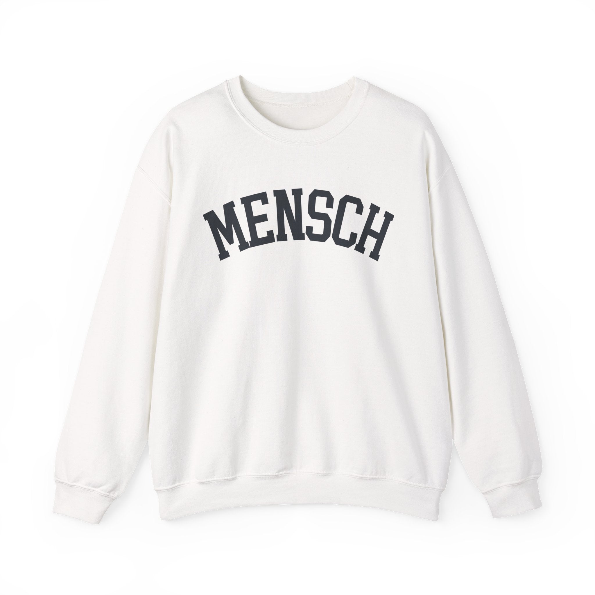 Mensch Sweatshirt Yiddish Collegiate Crewneck, Jewish Kindness Pullover Gift
