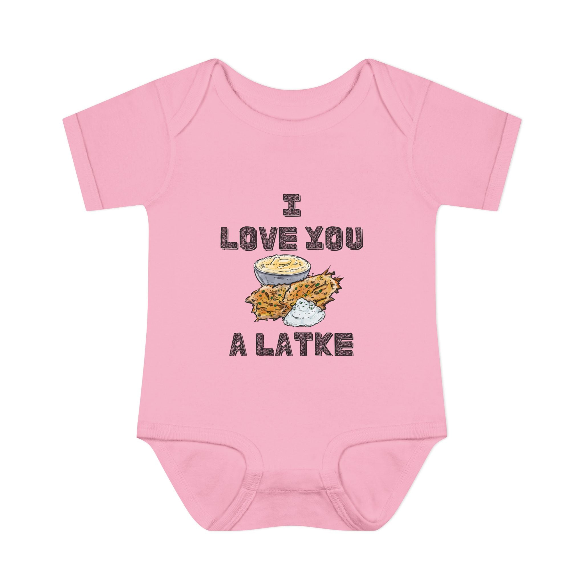 I Love You a Latke Baby Onesie | Funny Hanukkah Bodysuit | Jewish Infant Gift | Latke Baby Outfit | Cute Kosher Pun Baby Shower Gift