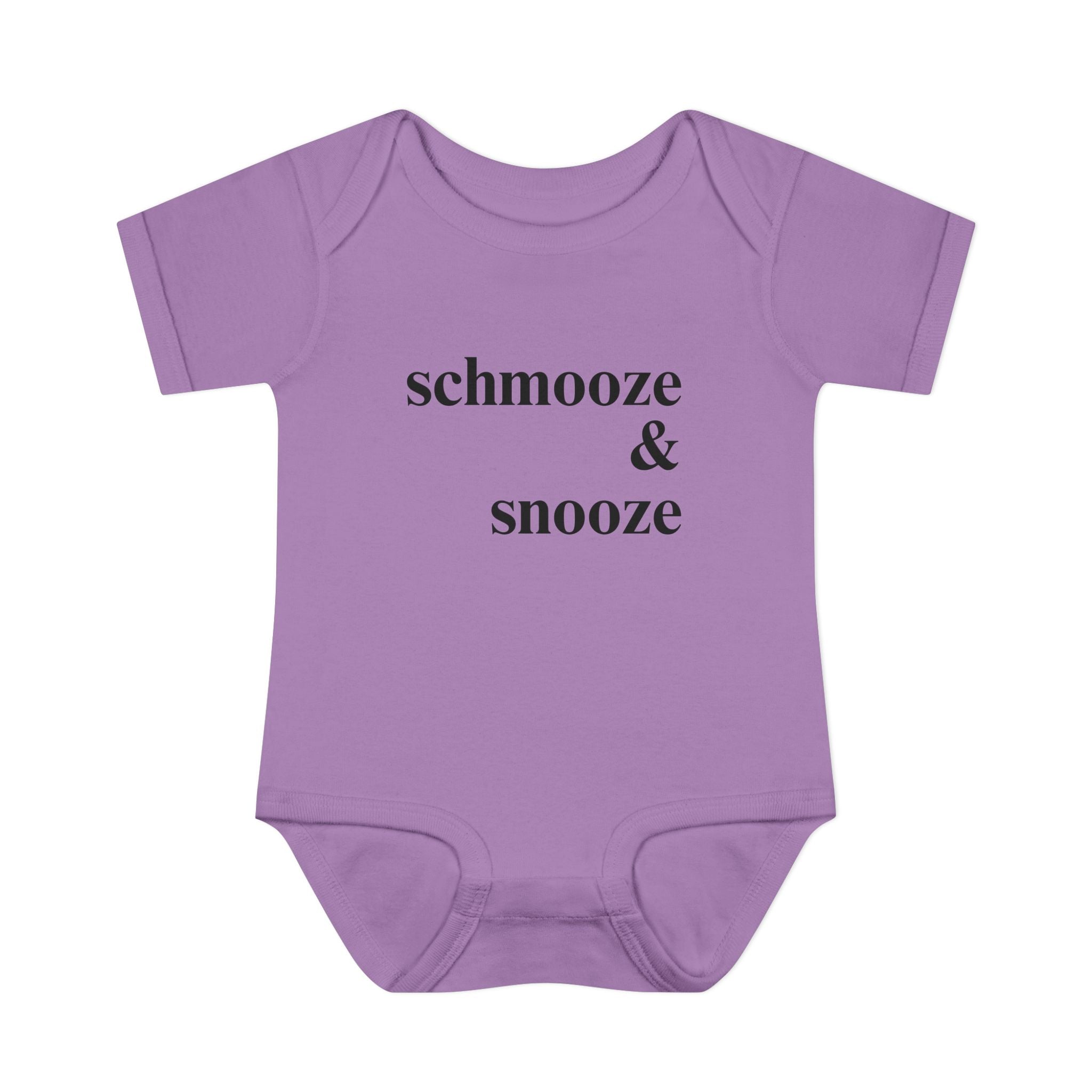 schmooze & snooze Infant Bodysuit | Minimal Script Baby Onesie