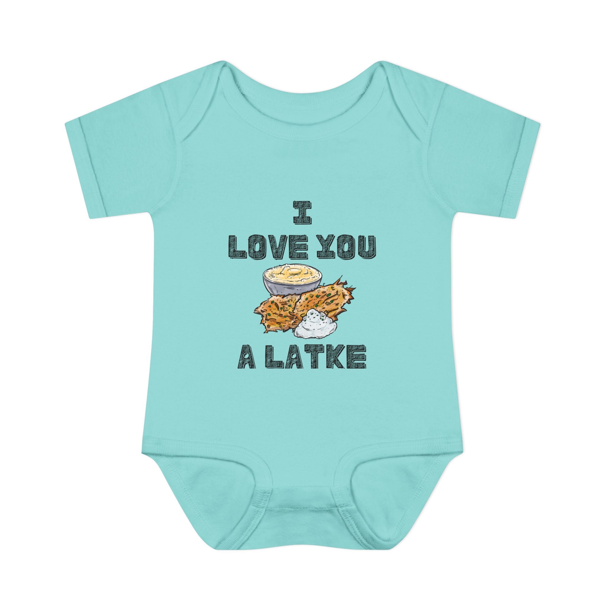 I Love You a Latke Baby Onesie | Funny Hanukkah Bodysuit | Jewish Infant Gift | Latke Baby Outfit | Cute Kosher Pun Baby Shower Gift