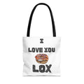 Funny Lox Tote Bag for Bagel Lovers, Jewish Foodie Gift, Reusable Shopping Bag, Brunch Market Carryall