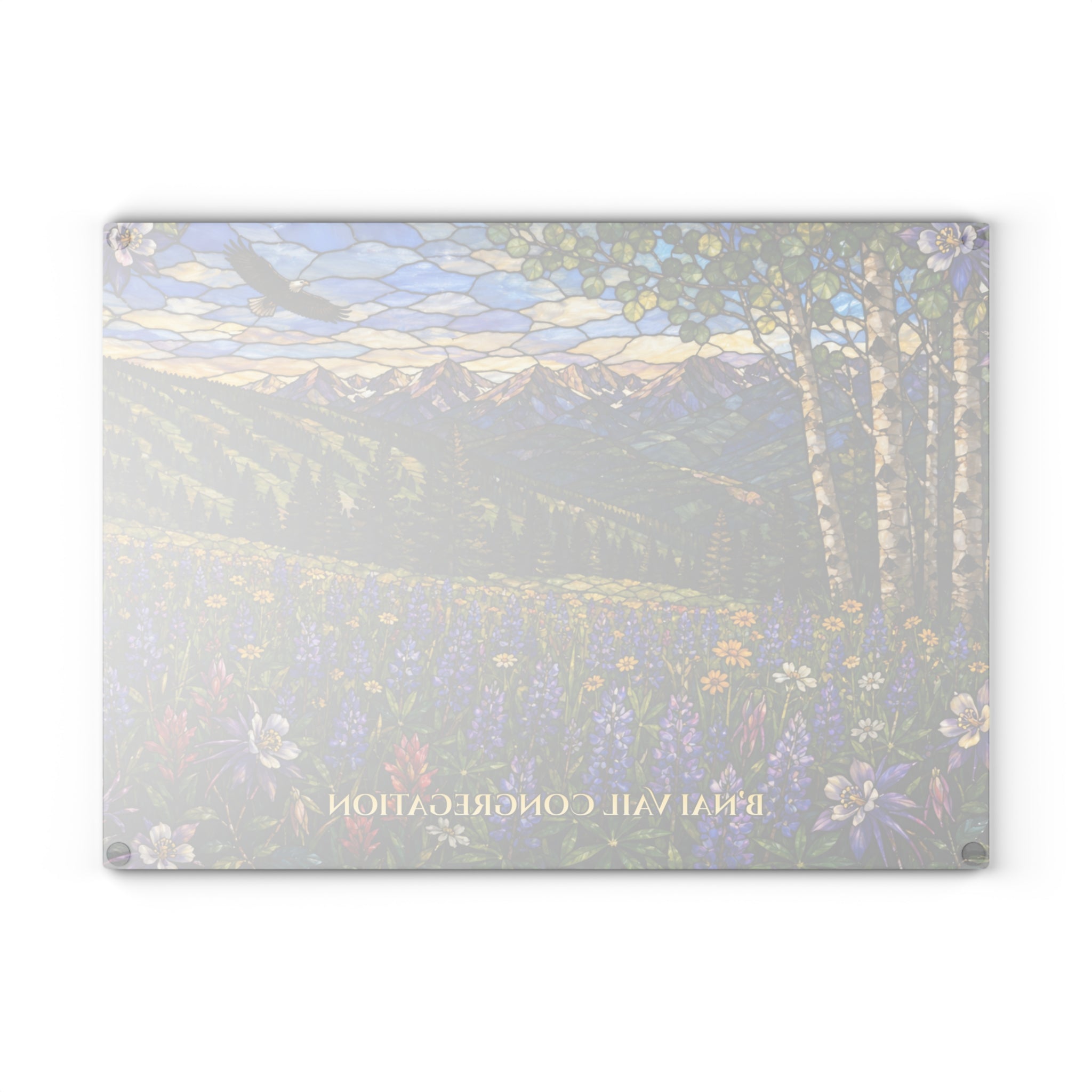 Vail Colorado Challah Board with Mountains, Columbine Flowers and Aspens