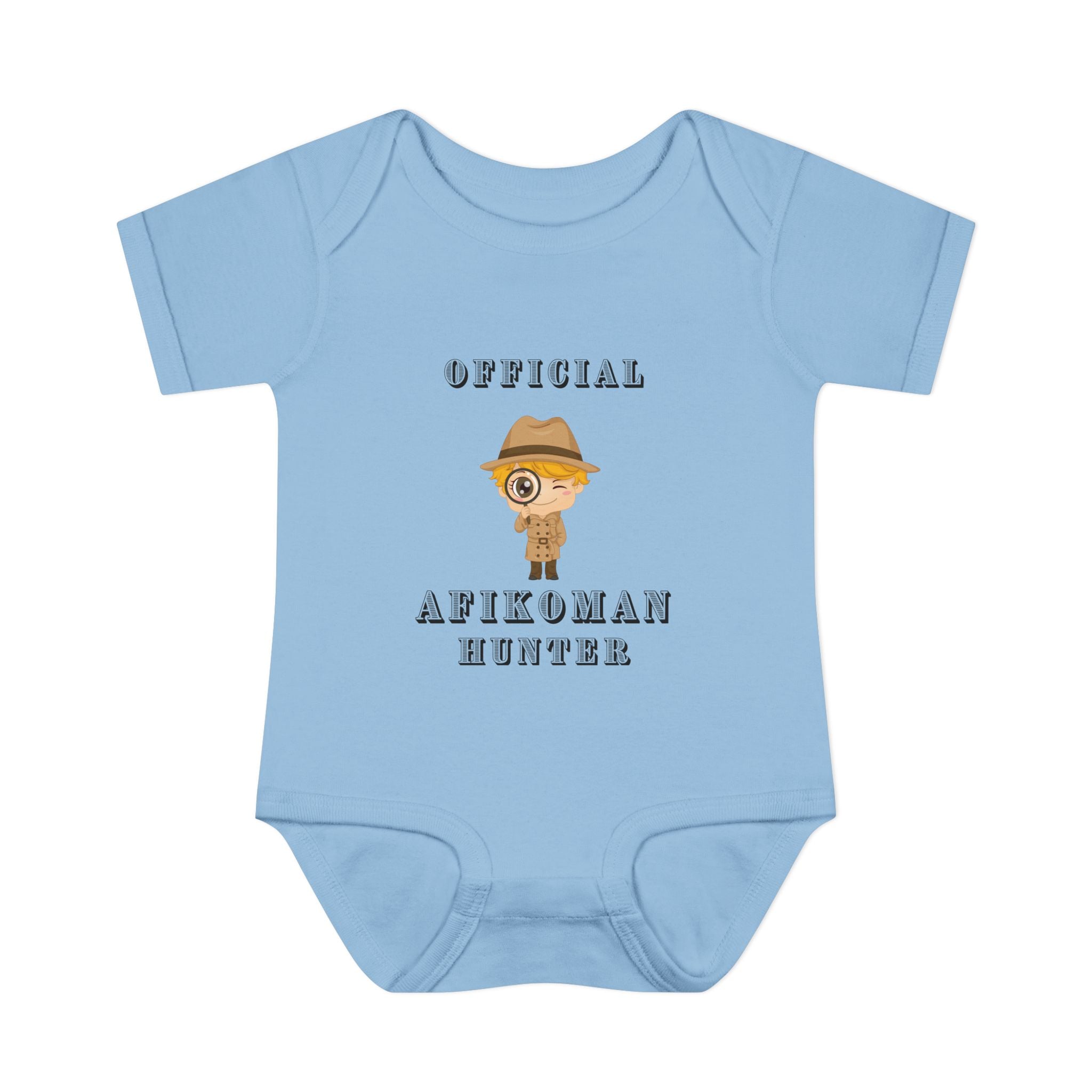 Official Afikoman Hunter Baby Bodysuit, Passover Infant Outfit, Pesach Seder Onesie, Jewish Baby Gift for First Seder