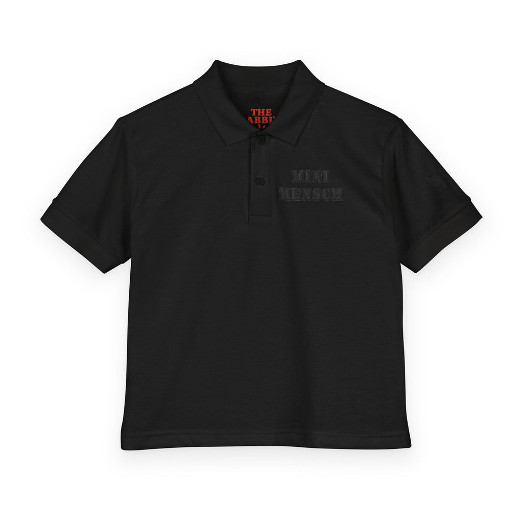 Mini Mensch Youth Polo Shirt Jewish Kids Gift, Hebrew Pride School Shirt, Bar Mitzvah Youth Outfit