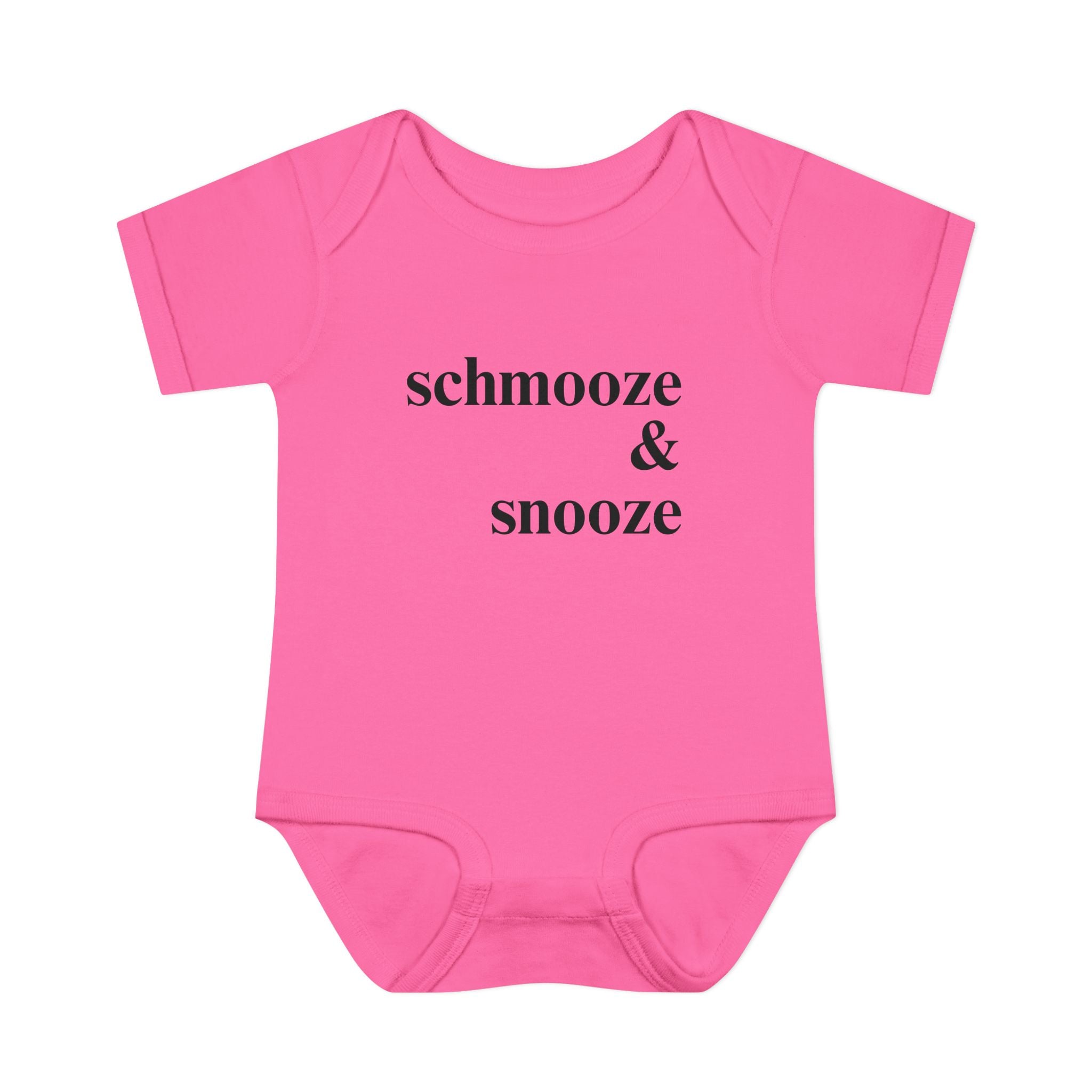 schmooze & snooze Infant Bodysuit | Minimal Script Baby Onesie