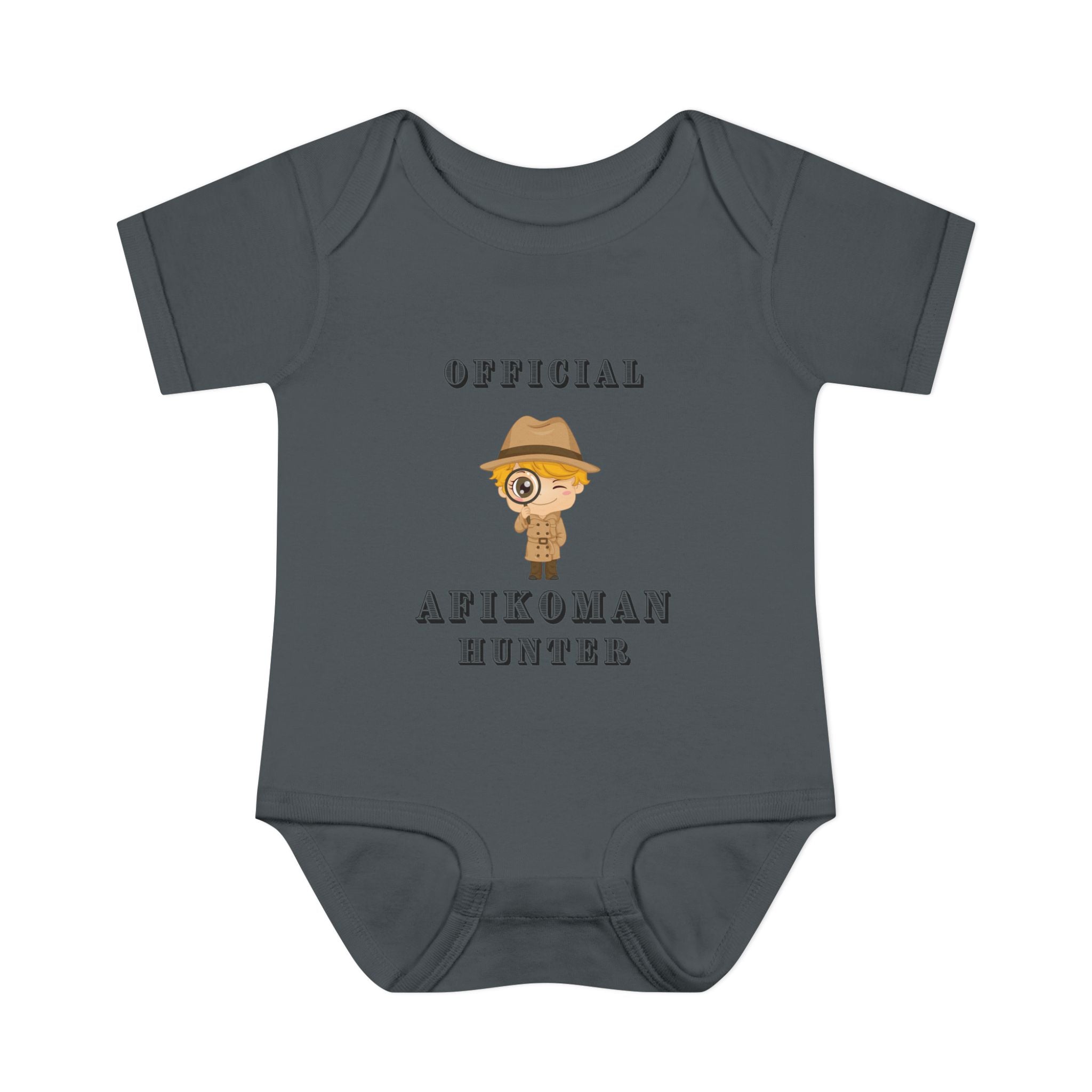 Official Afikoman Hunter Baby Bodysuit, Passover Infant Outfit, Pesach Seder Onesie, Jewish Baby Gift for First Seder