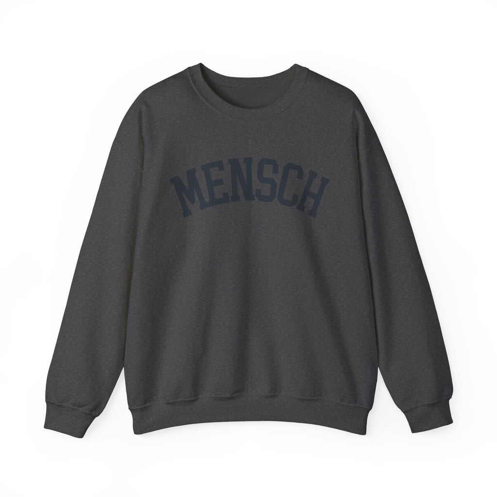 Mensch Sweatshirt Yiddish Collegiate Crewneck, Jewish Kindness Pullover Gift
