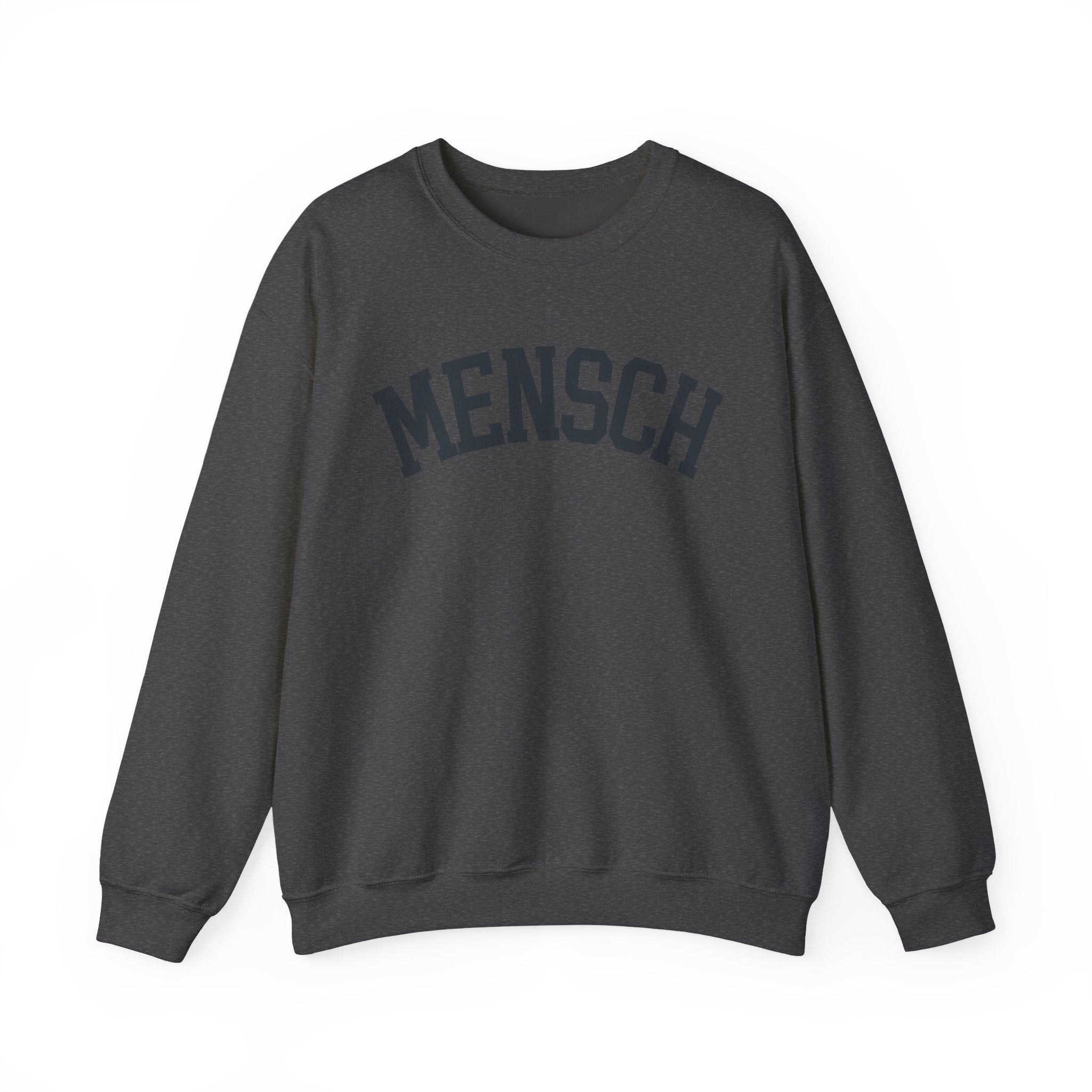 Mensch Sweatshirt Yiddish Collegiate Crewneck, Jewish Kindness Pullover Gift