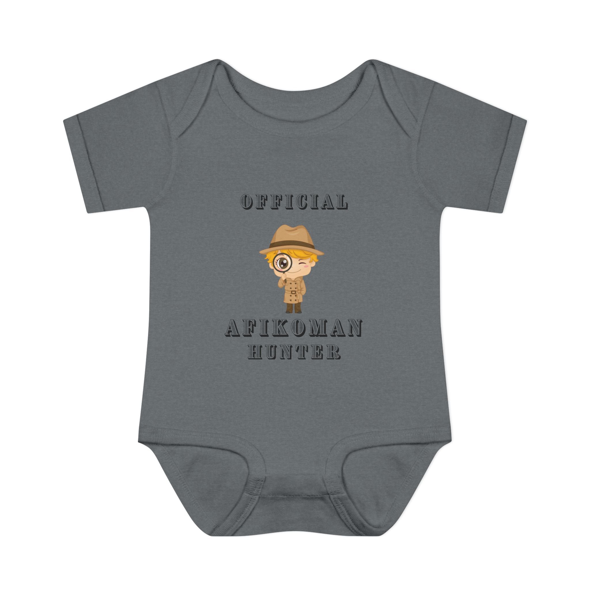 Official Afikoman Hunter Baby Bodysuit, Passover Infant Outfit, Pesach Seder Onesie, Jewish Baby Gift for First Seder