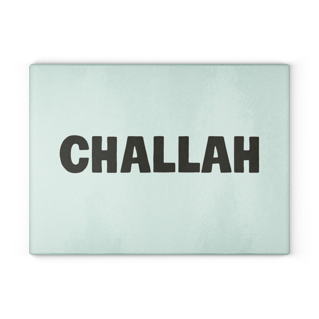 Challah Glass Cutting Board 15x11, Modern Judaica Challah Board, Shabbat Serving Tray, Jewish Kitchen Decor Gift