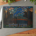Detroit Lions Challah Board Stained Glass Shabbat Tray, 15x11 NFL Judaica Wedding Gift