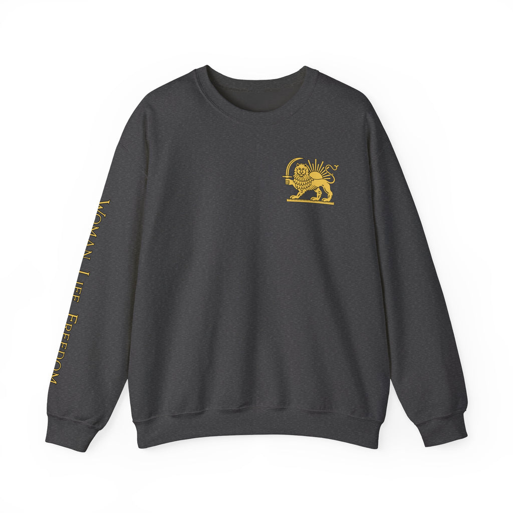 Lion of Persia Crewneck Iranian Tricolor Sweatshirt Woman Life Freedom