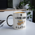 I Love You a Latke Color Changing Mug, Funny Hanukkah Heat Reveal Coffee Cup, Jewish Holiday Gift for Couples