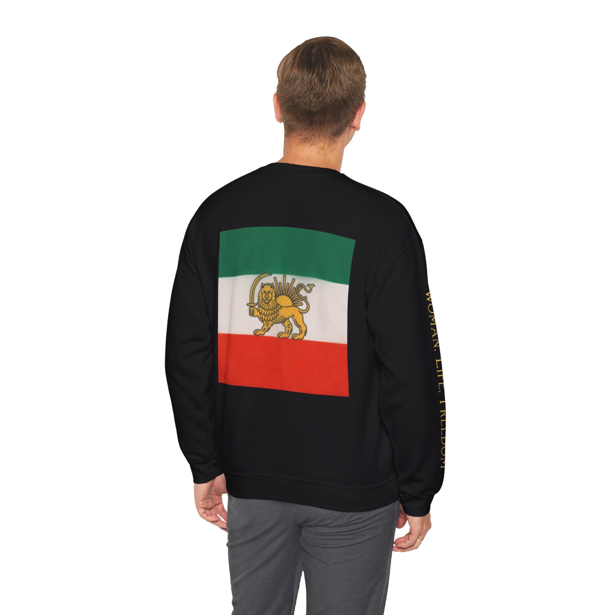 Lion of Persia Crewneck Iranian Tricolor Sweatshirt Woman Life Freedom