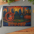 Baltimore Orioles Challah Board Stained Glass Shabbat Tray, 15x11 Camden Yards Judaica, Jewish Baseball Wedding Gift