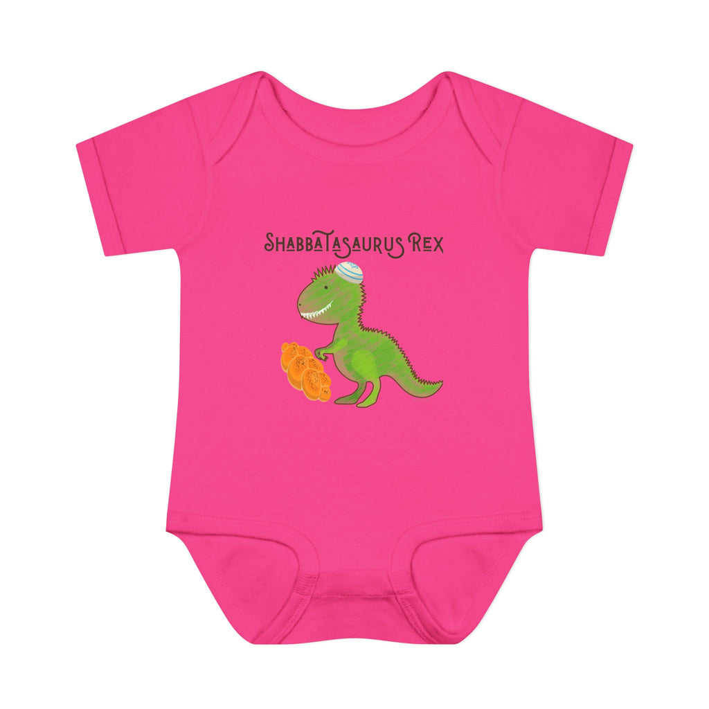 Shabbatasaurus Rex Infant Bodysuit | Dinosaur Shabbat Illustration
