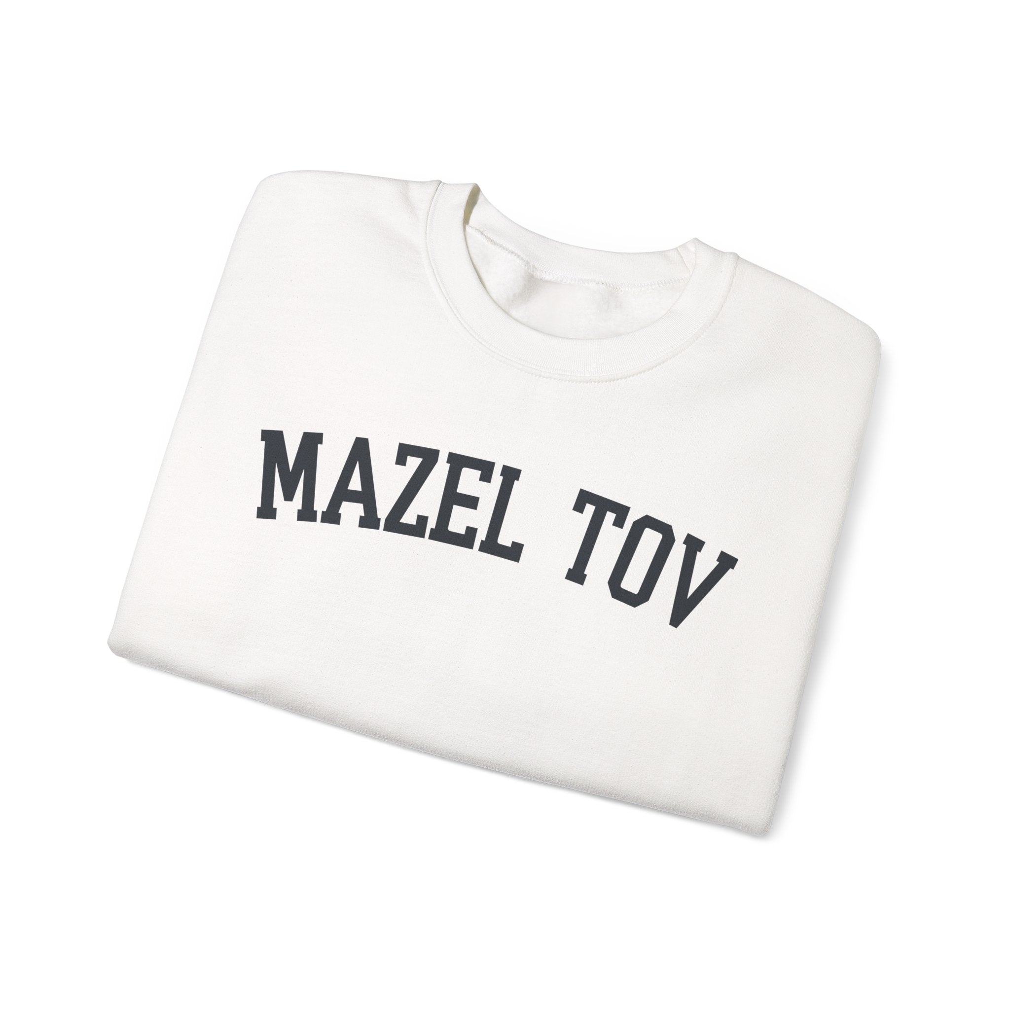 Mazel Tov Sweatshirt Jewish Celebration Crewneck, Embroidered Typography Judaica Gift
