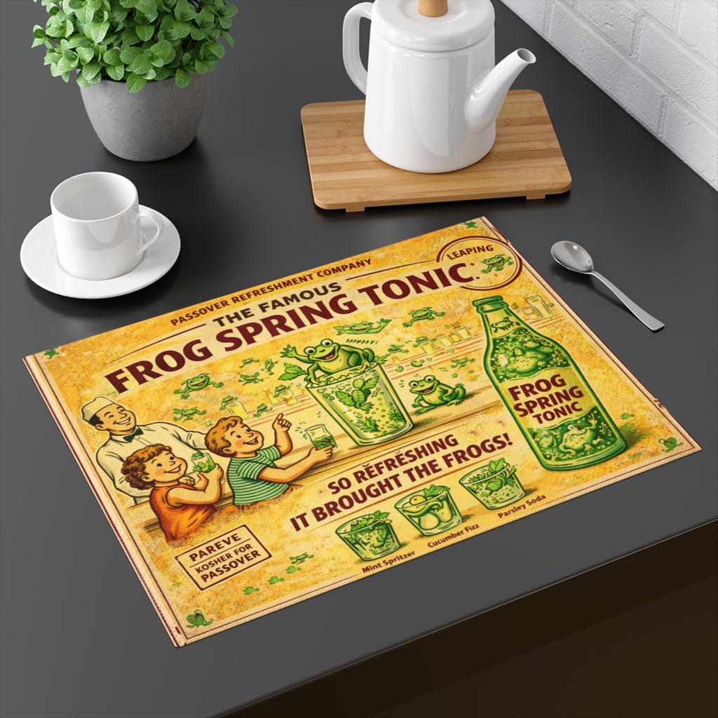 PASSOVER pesach frog springs tonic water Passover Placemat, Funny Seder Table Mat, Pesach Decor