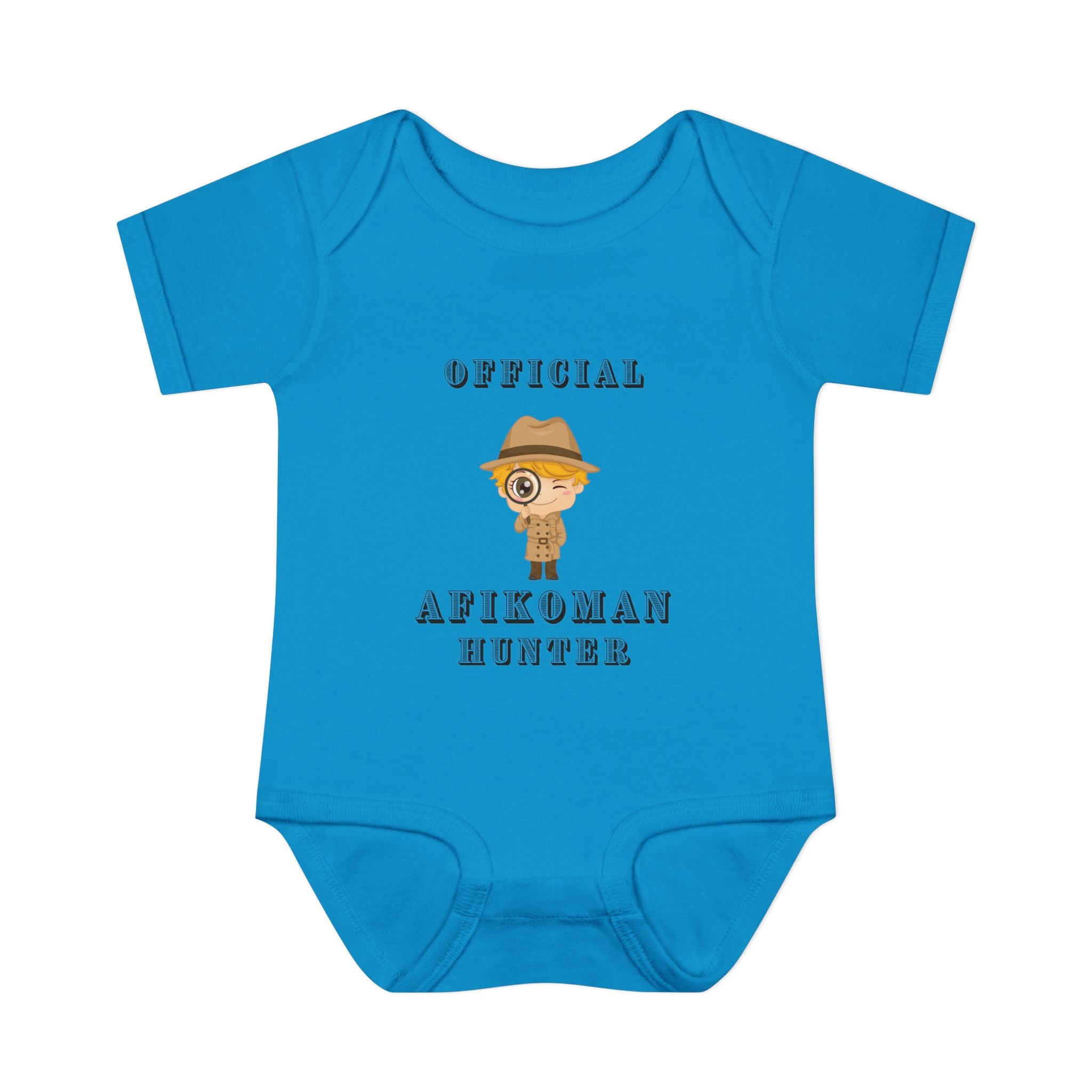 Official Afikoman Hunter Baby Bodysuit, Passover Infant Outfit, Pesach Seder Onesie, Jewish Baby Gift for First Seder