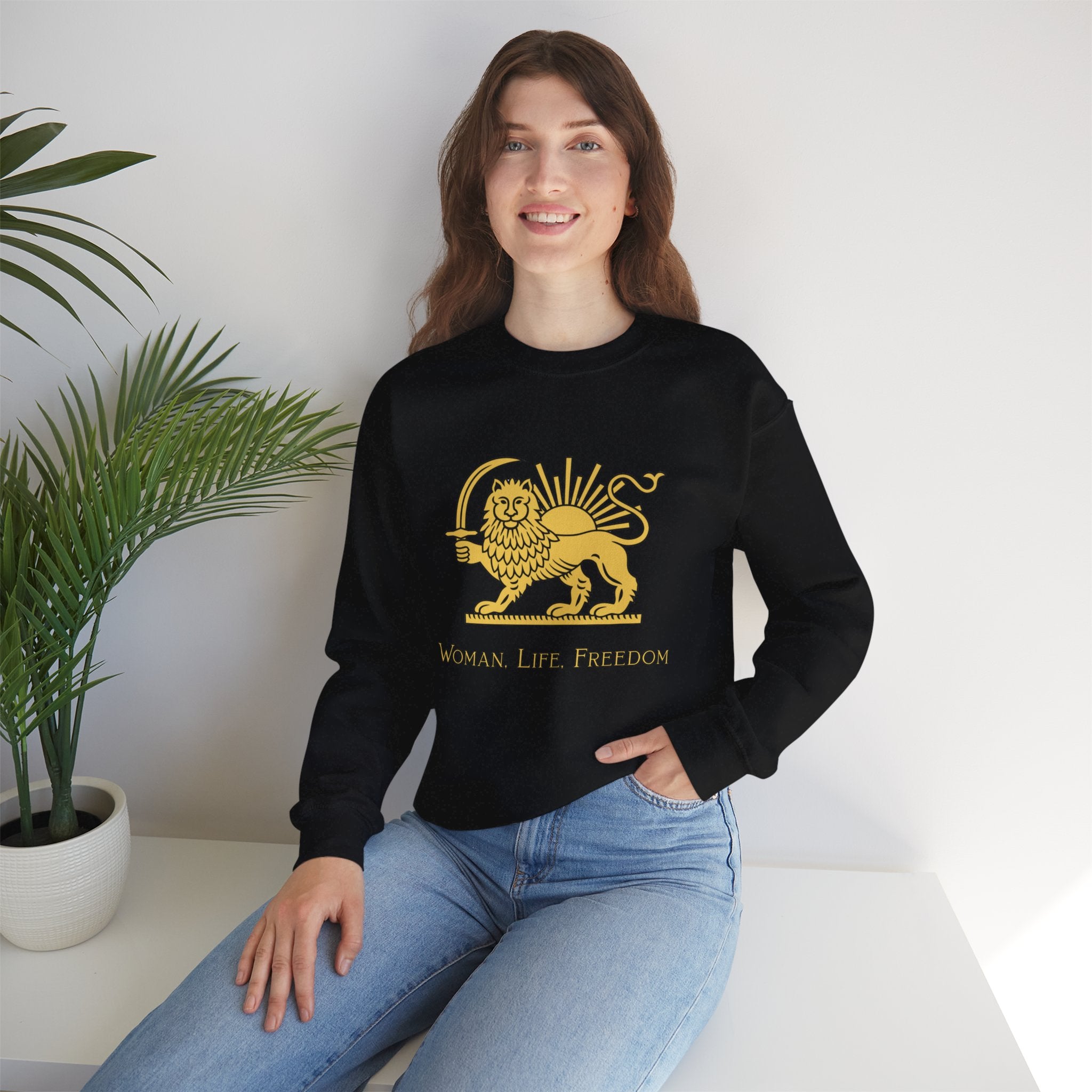 Woman Life Freedom Lion of Persia Sweatshirt, Iran Crest Crewneck, Feminist Protest Sweatshirt Gift