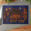 New Orleans Challah Board Jazz Stained Glass Shabbat Tray, 15x11 Bourbon Street Judaica, Louisiana Jewish Wedding Gift